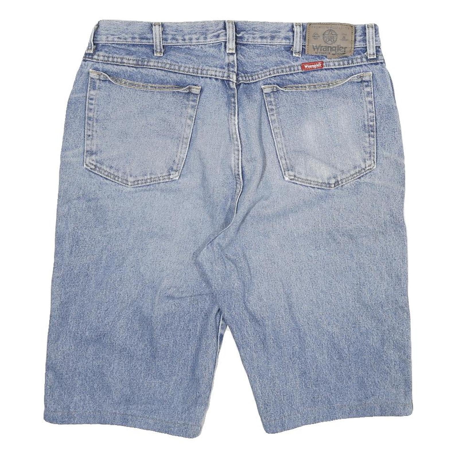WRANGLER Mens Shorts Blue Denim XL W34 Casual Cotton Blend 5-Pocket