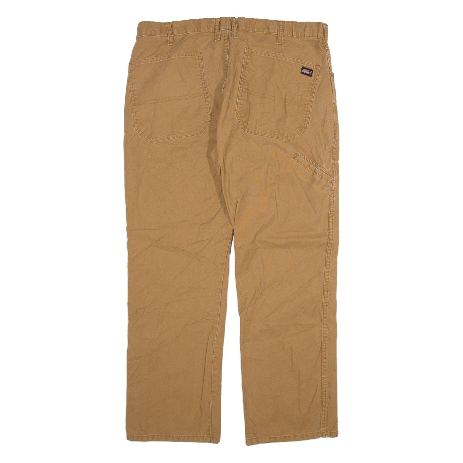DICKIES Mens Trousers Brown Relaxed Straight W36 L30