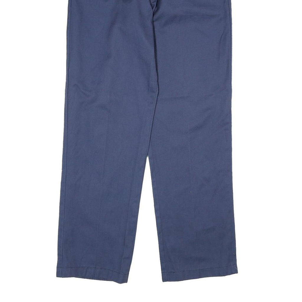 DICKIES Mens Cotton Blue Regular Straight Trousers W36 L34 Workwear Zip Closure