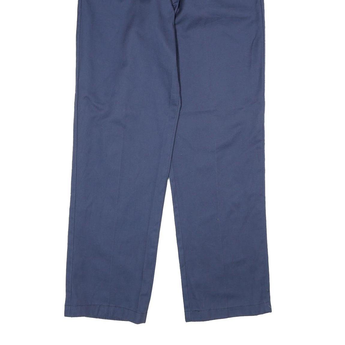 DICKIES Mens Cotton Blue Regular Straight Trousers W36 L34 Workwear Zip Closure