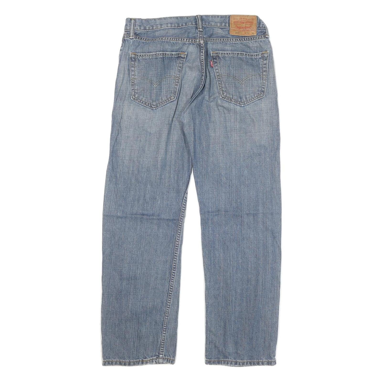 LEVI'S 505 Mens Jeans Blue Regular Straight Denim Light W33 L30 Classic Fit Zip