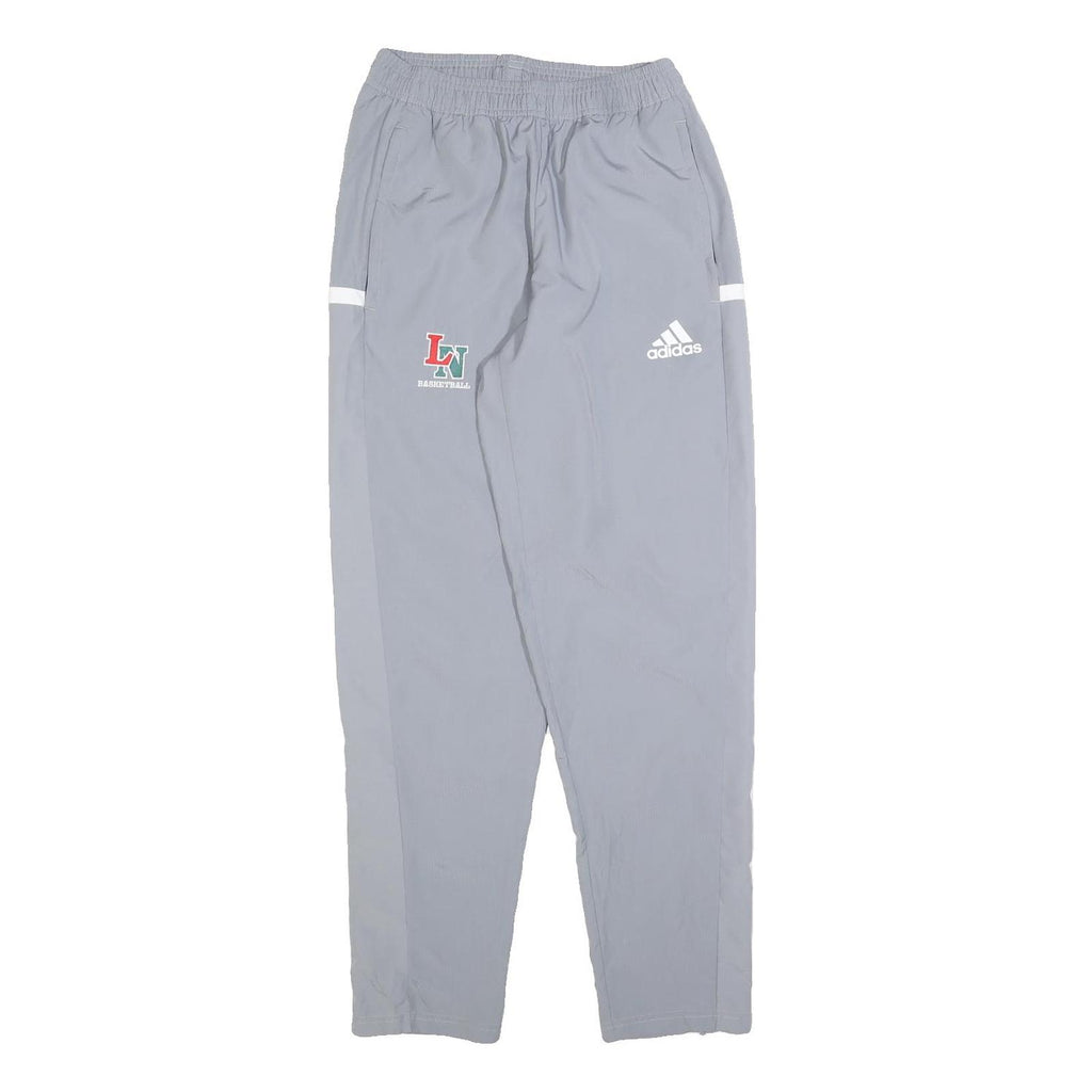 ADIDAS Mens Joggers Grey & White Regular Tapered S W24 L30 Basketball Logo