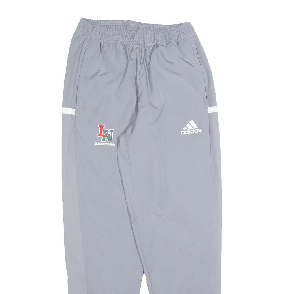 ADIDAS Mens Joggers Grey & White Regular Tapered S W24 L30 Basketball Logo
