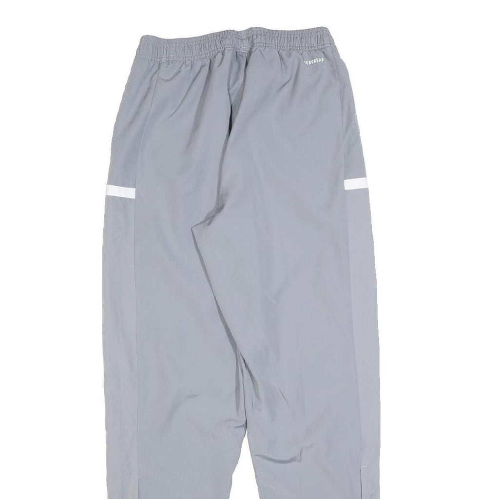 ADIDAS Mens Joggers Grey & White Regular Tapered S W24 L30 Basketball Logo