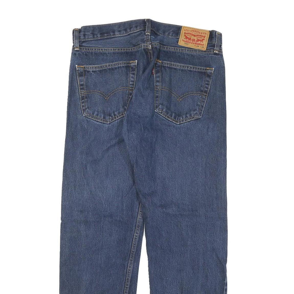 LEVI'S 505 Mens Jeans Blue Regular Straight Denim Medium W34 L32 Classic Fit Zip