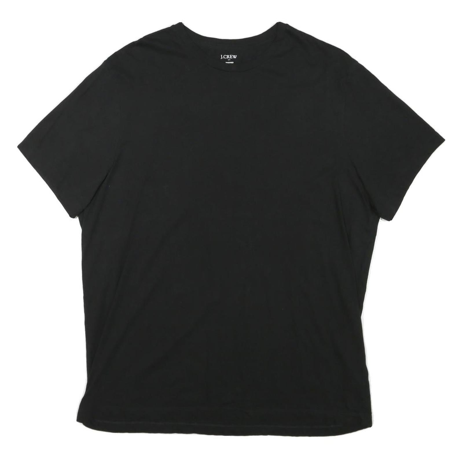 J.CREW Mens Black Plain T-Shirt XL Short Sleeve Crew Neck Cotton Blend