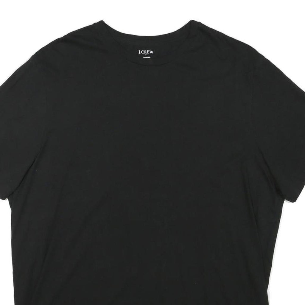 J.CREW Mens Black Plain T-Shirt XL Short Sleeve Crew Neck Cotton Blend