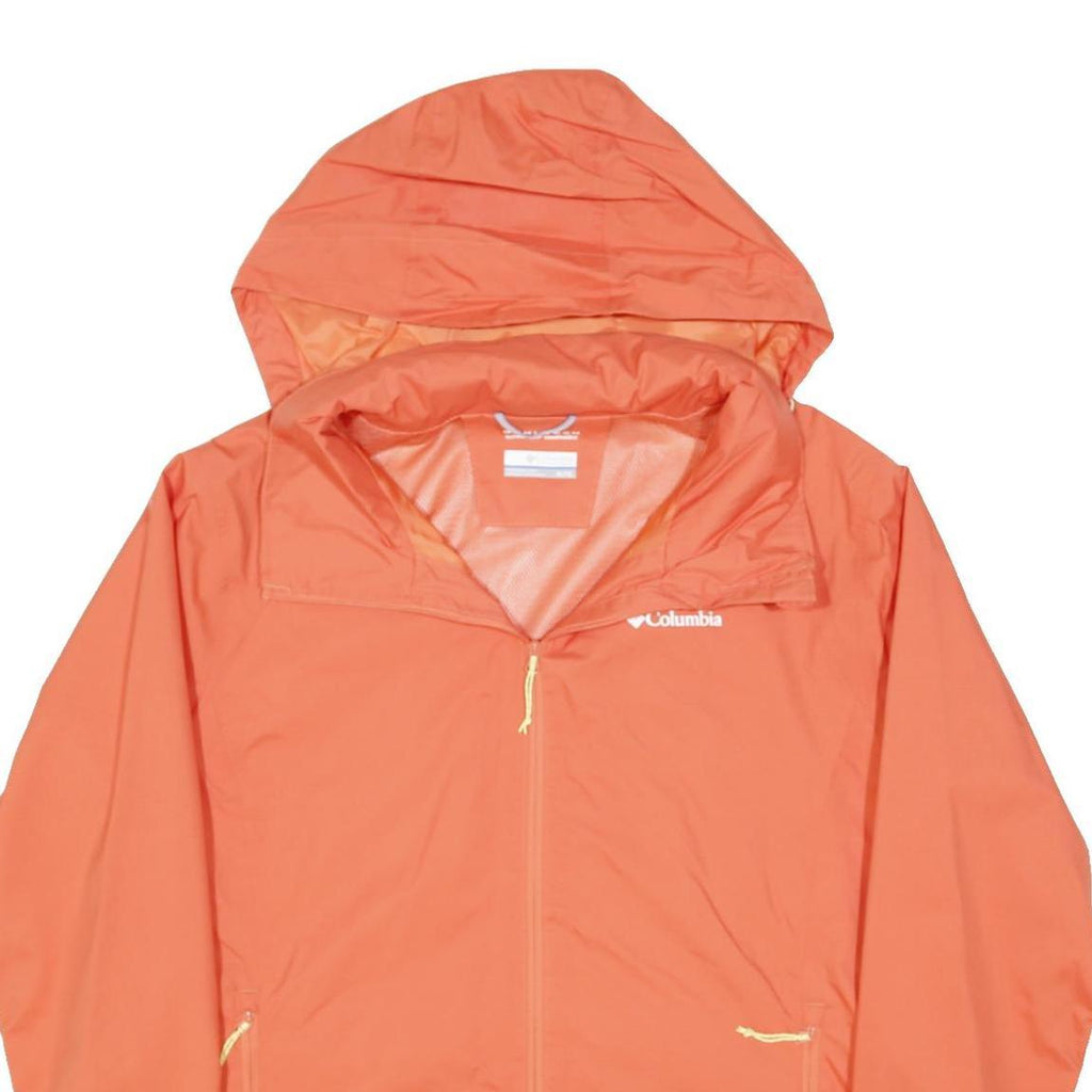 COLUMBIA Womens Orange Zip Hooded Outdoor Jacket XL Polyester Plain Lightweight