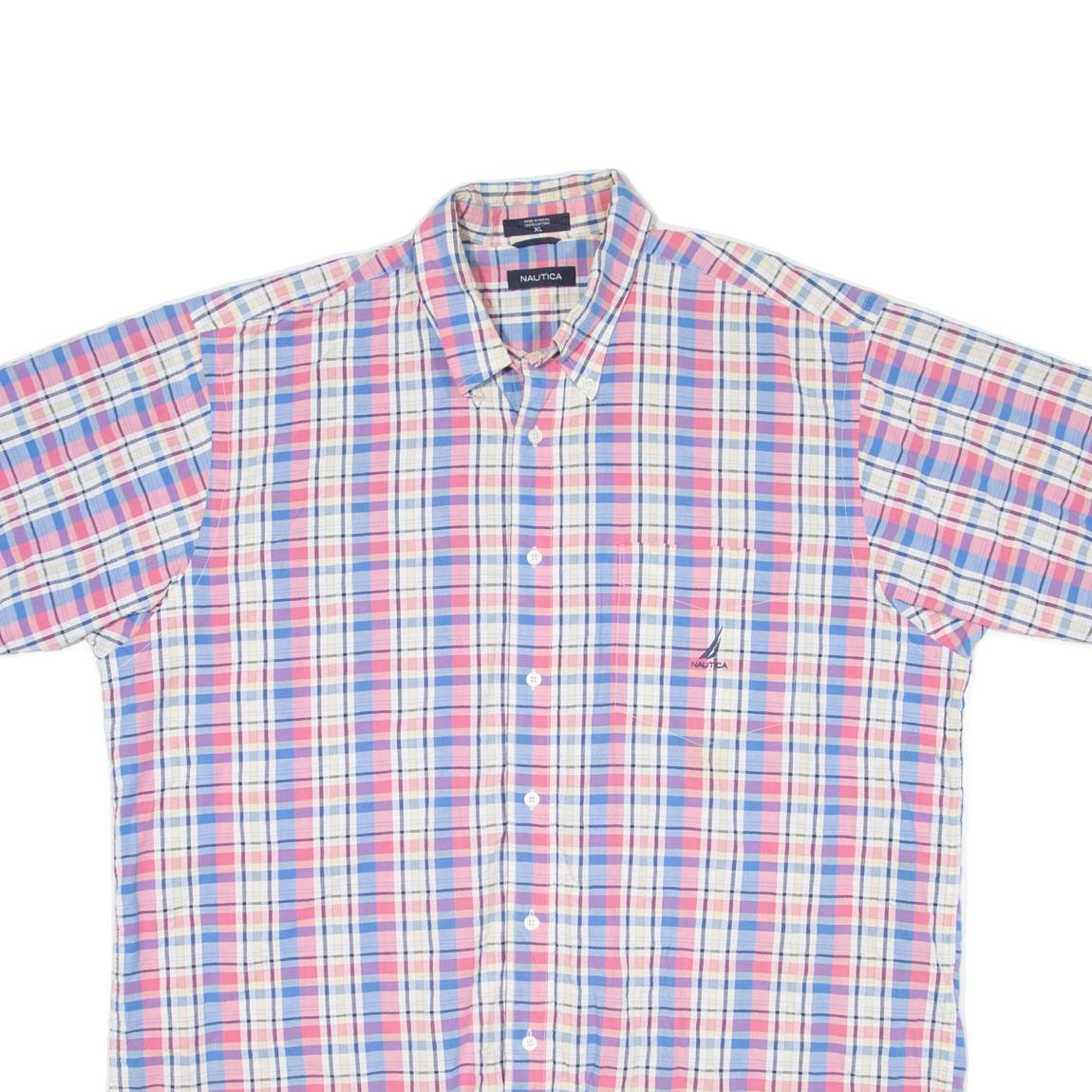 NAUTICA Mens Shirt Pink Check XL