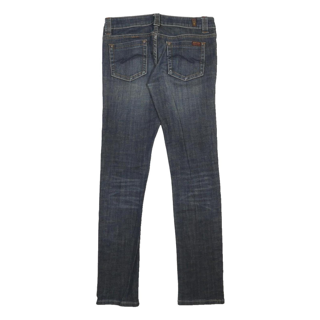 SEVEN 7 Womens Slim Blue Denim Slim Jeans Cotton Blend W30 L31 Stylish Zip
