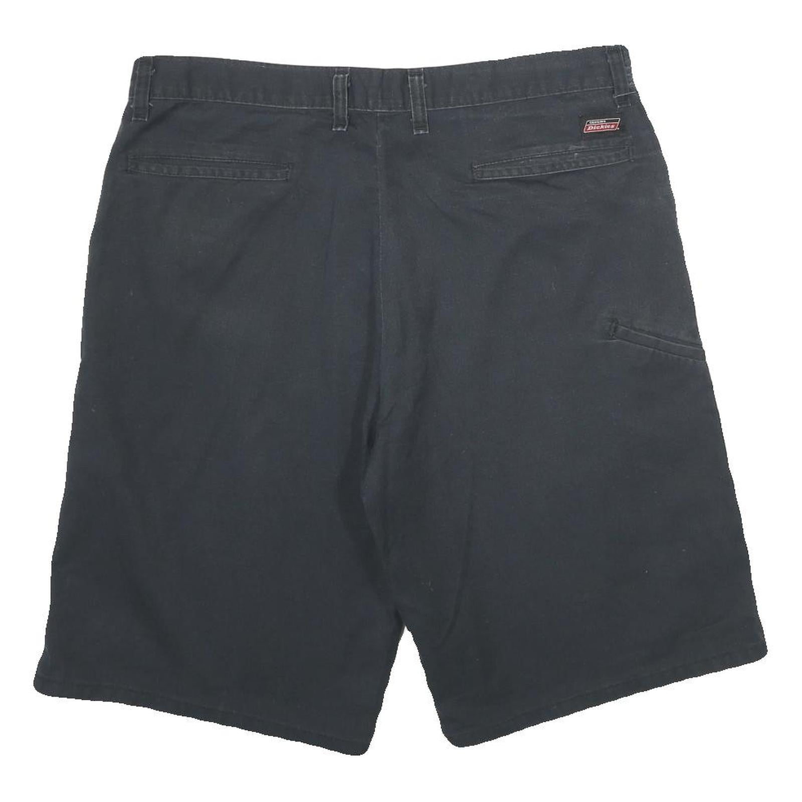 DICKIES Mens Black Casual Shorts L W34 Workwear Polyester Blend Button Pockets