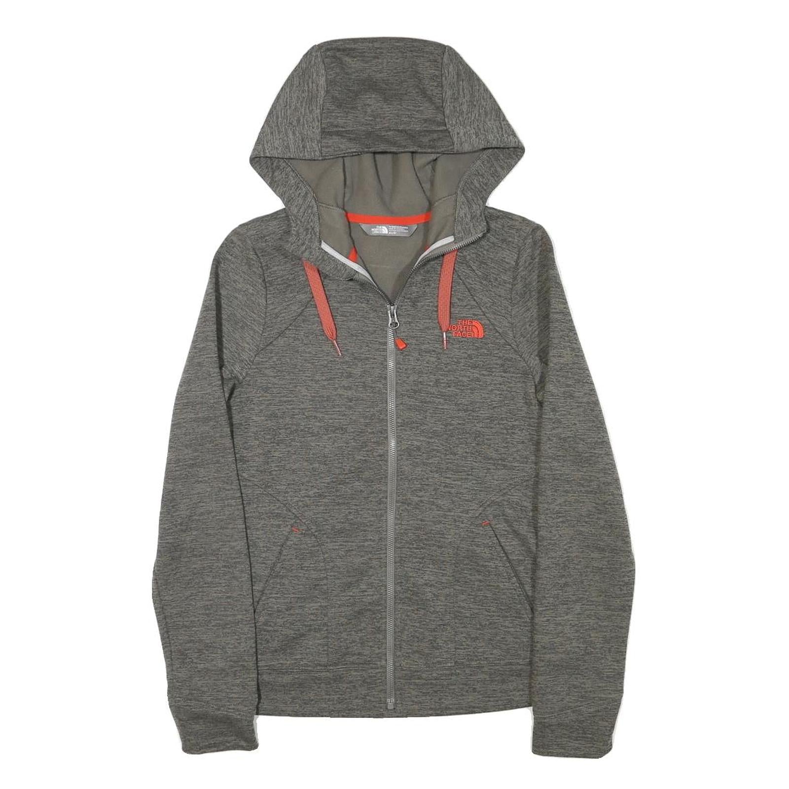 THE NORTH FACE Womens Grey & Coral Full Zip Hoodie XS Lightweight Outdoor Jacket