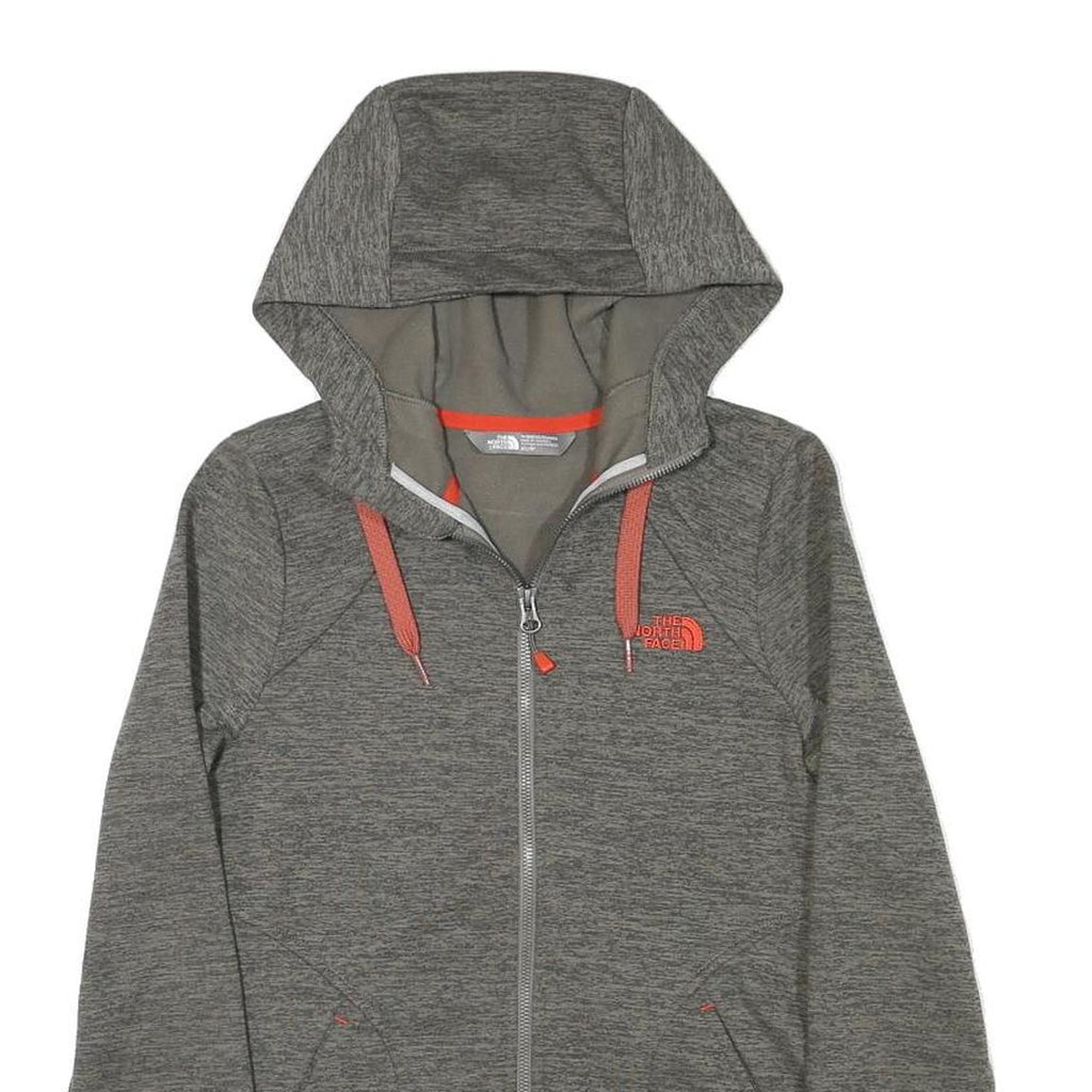 THE NORTH FACE Womens Grey & Coral Full Zip Hoodie XS Lightweight Outdoor Jacket