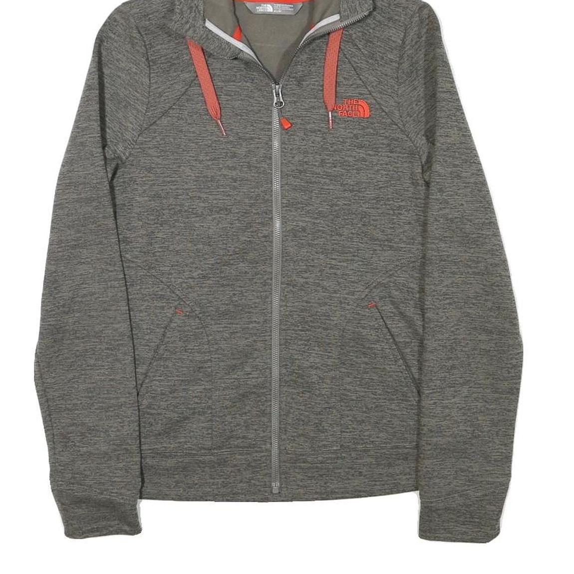 THE NORTH FACE Womens Grey & Coral Full Zip Hoodie XS Lightweight Outdoor Jacket