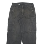 DICKIES Mens Black Regular Fit Straight Denim Jeans W32 L32 Cargo Pockets Zip