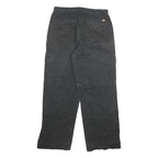 DICKIES Mens Black Regular Fit Straight Denim Jeans W32 L32 Cargo Pockets Zip