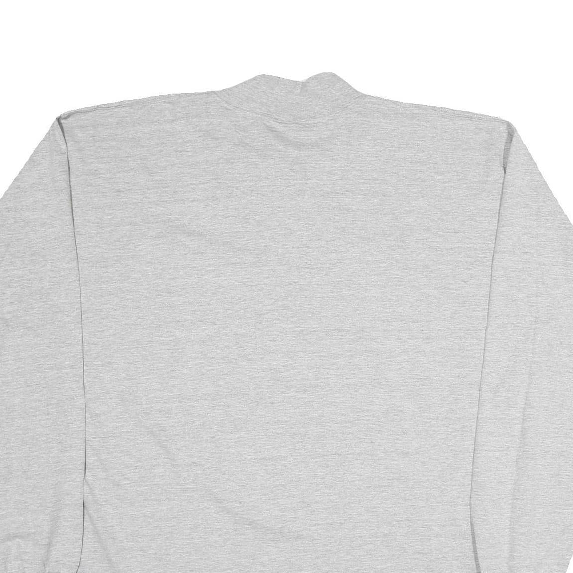 RUSSELL ATHLETIC Mens Grey Long Sleeve Crew Neck T-Shirt XL Plain Cotton Casual