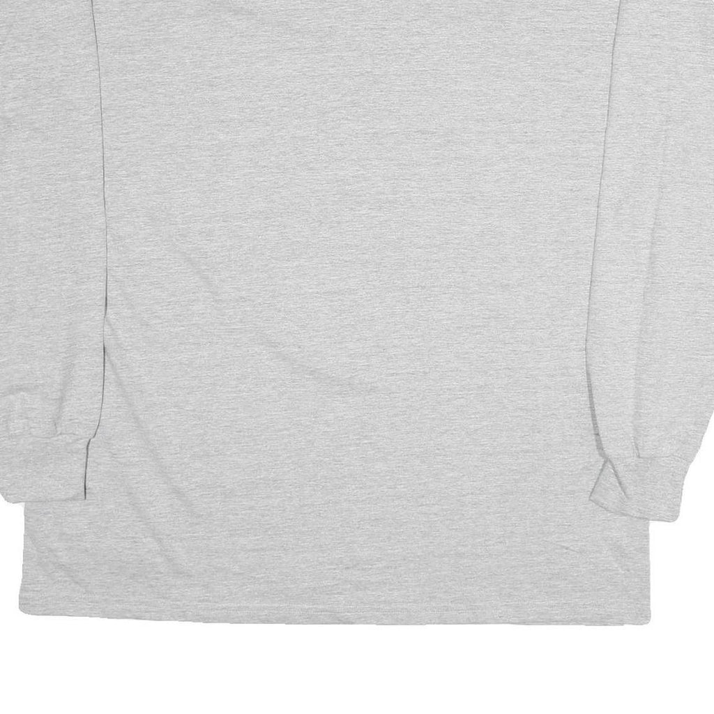 RUSSELL ATHLETIC Mens Grey Long Sleeve Crew Neck T-Shirt XL Plain Cotton Casual