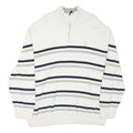 NAUTICA Mens White & Grey Striped Pattern Pullover Crew Neck Basic Knit XL