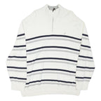 NAUTICA Mens White & Grey Striped Pattern Pullover Crew Neck Basic Knit XL