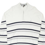NAUTICA Mens White & Grey Striped Pattern Pullover Crew Neck Basic Knit XL