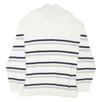 NAUTICA Mens White & Grey Striped Pattern Pullover Crew Neck Basic Knit XL