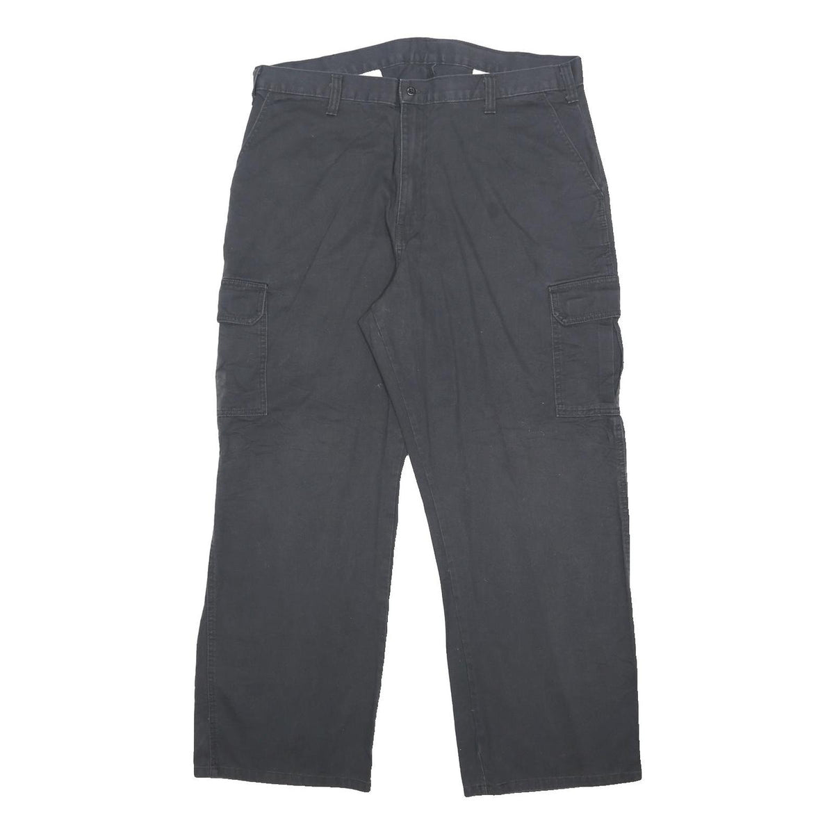 DICKIES Mens Cotton Black Relaxed Cargo Trousers W38 L32 Workwear Casual