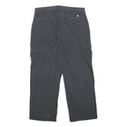 DICKIES Mens Cotton Black Relaxed Cargo Trousers W38 L32 Workwear Casual