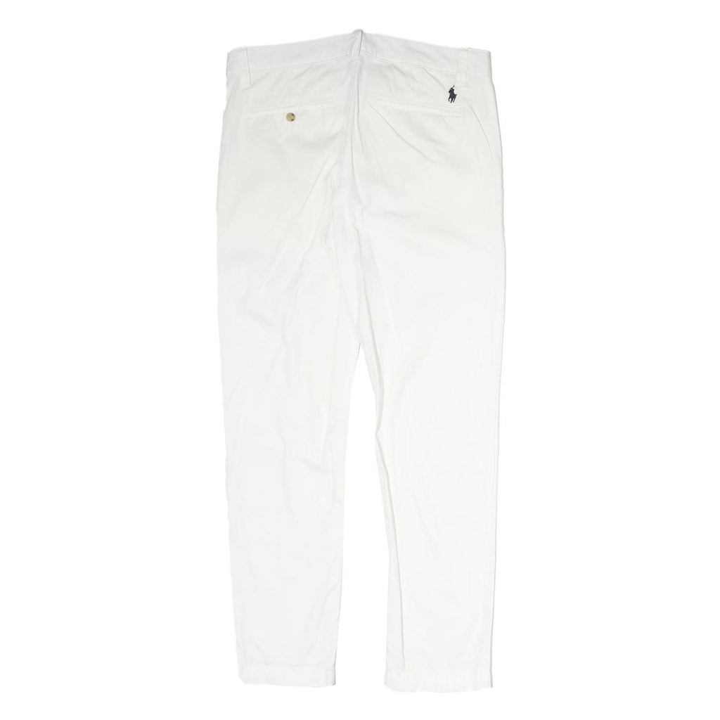 POLO RALPH LAUREN Womens Cotton Blend White Regular Fit Straight Trousers W32