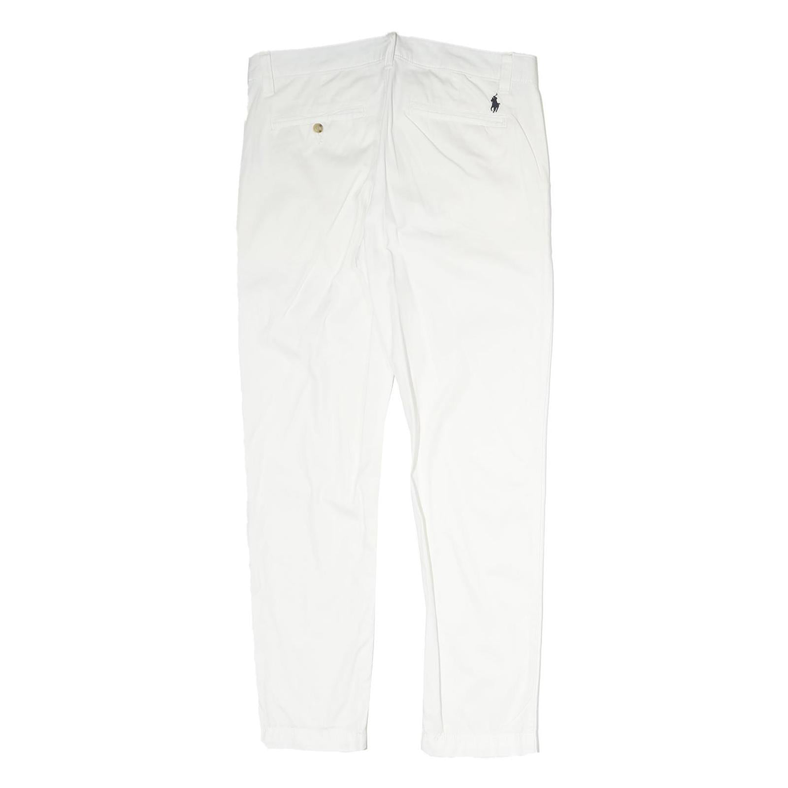 POLO RALPH LAUREN Womens Cotton Blend White Regular Fit Straight Trousers W32