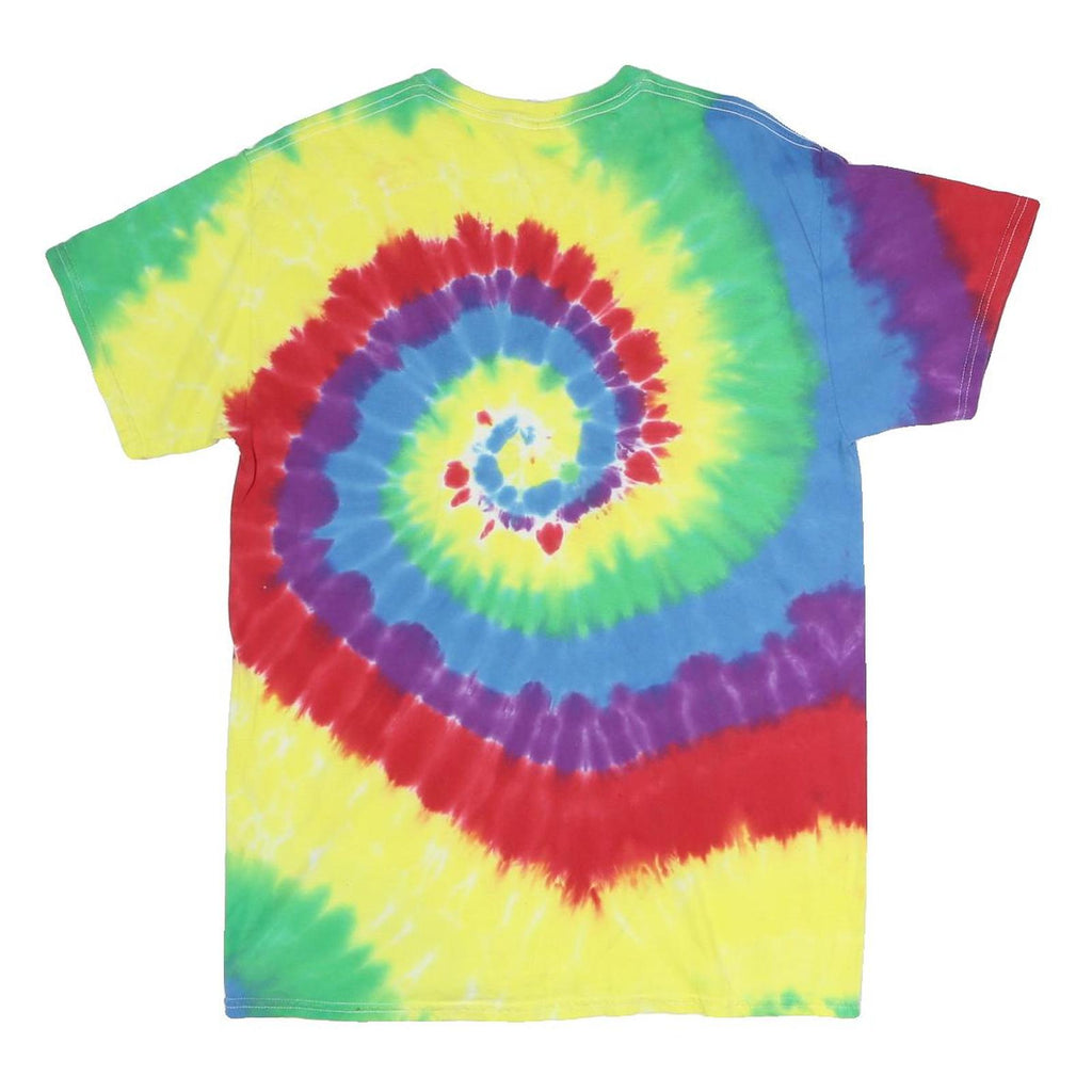 GILDAN Mens Yellow & Rainbow Tie Dye San Francisco Giants Graphic Short Sleeve