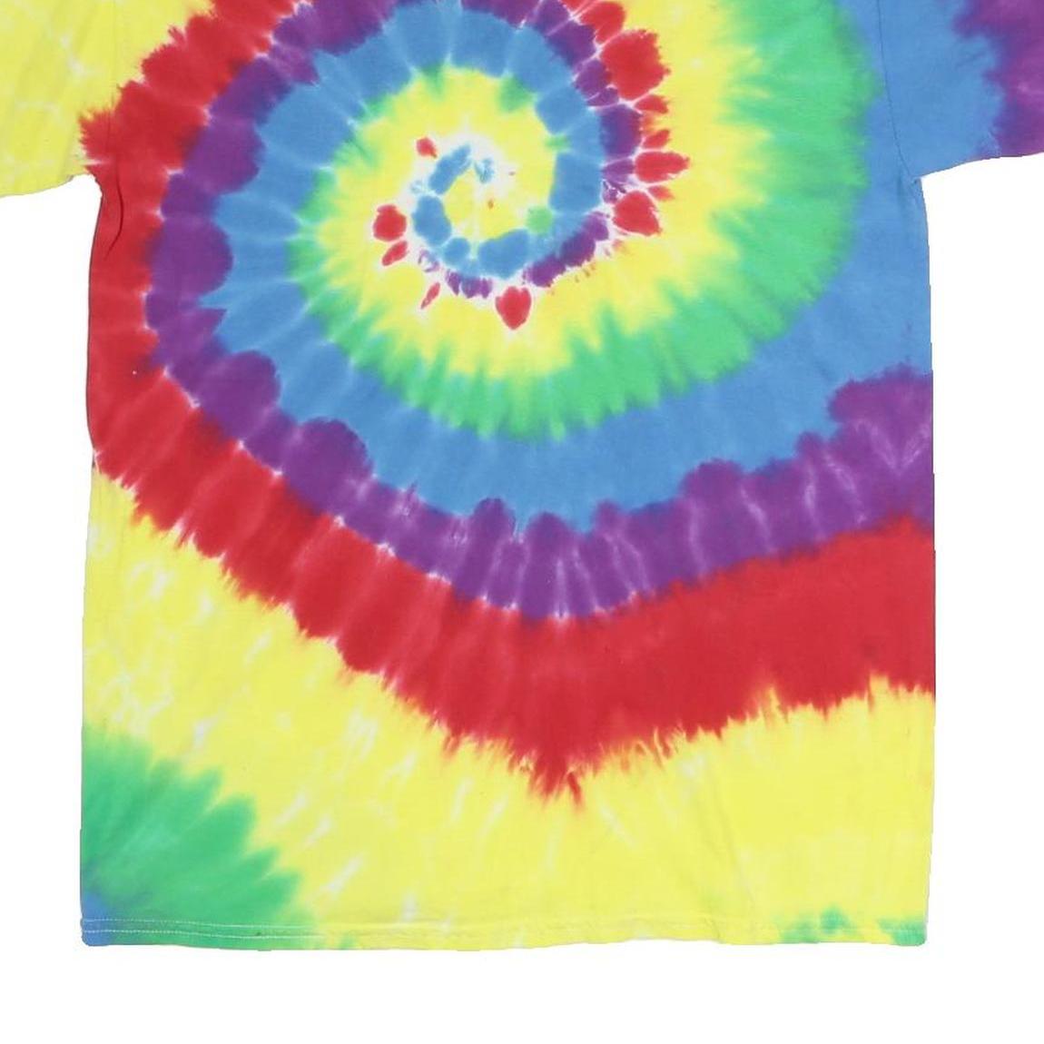 GILDAN Mens Yellow & Rainbow Tie Dye San Francisco Giants Graphic Short Sleeve