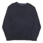 NAUTICA Mens Navy Blue Plain Cotton Blend Crew Neck Basic Knit Jumper XL