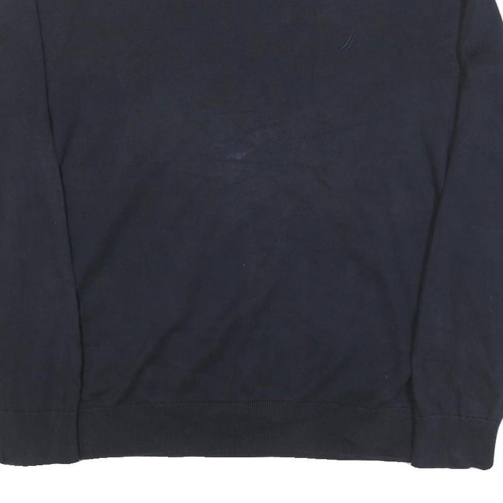 NAUTICA Mens Navy Blue Plain Cotton Blend Crew Neck Basic Knit Jumper XL