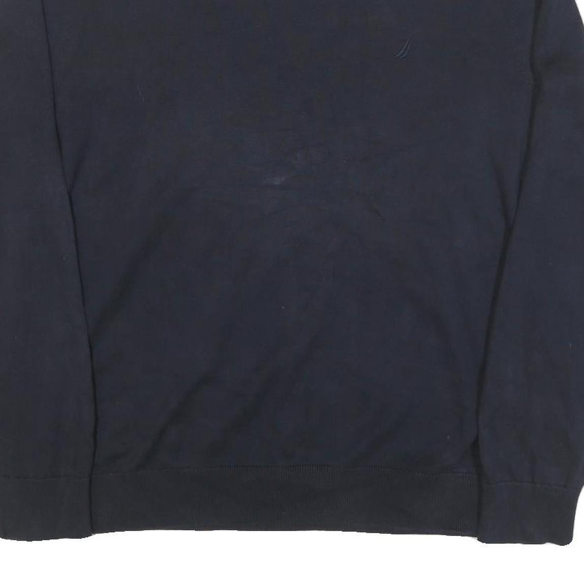 NAUTICA Mens Navy Blue Plain Cotton Blend Crew Neck Basic Knit Jumper XL