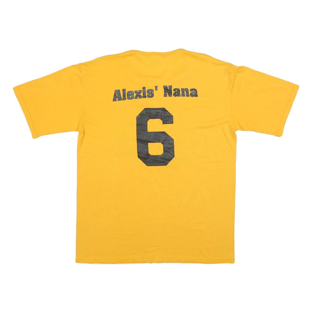 AUGUSTA Mens Yellow & Black Autauga Hills Giants Graphic T-Shirt L Short Sleeve