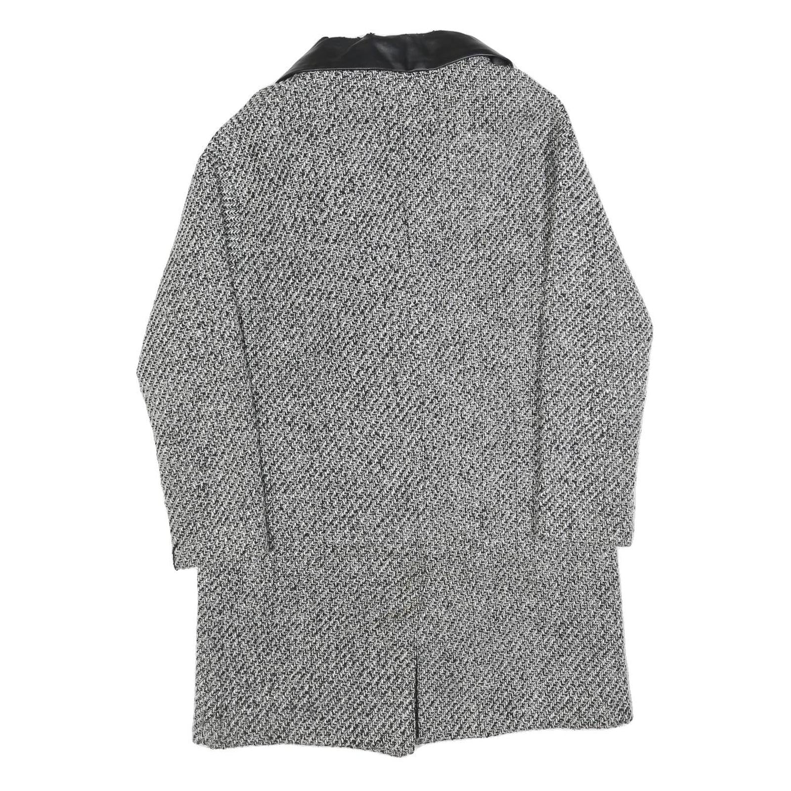 ANISTON Womens Black & White Wool Blend Button Jacket UK 14 Tweed Smart