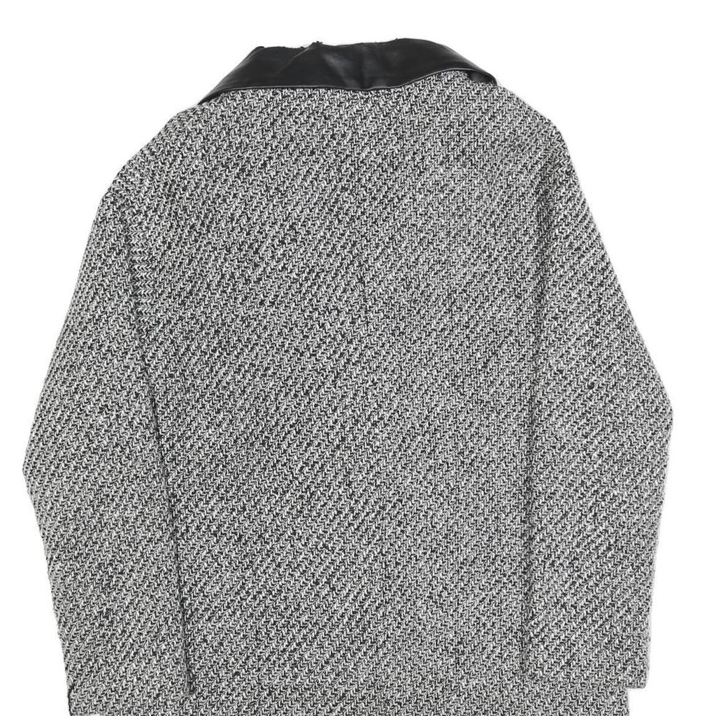 ANISTON Womens Black & White Wool Blend Button Jacket UK 14 Tweed Smart