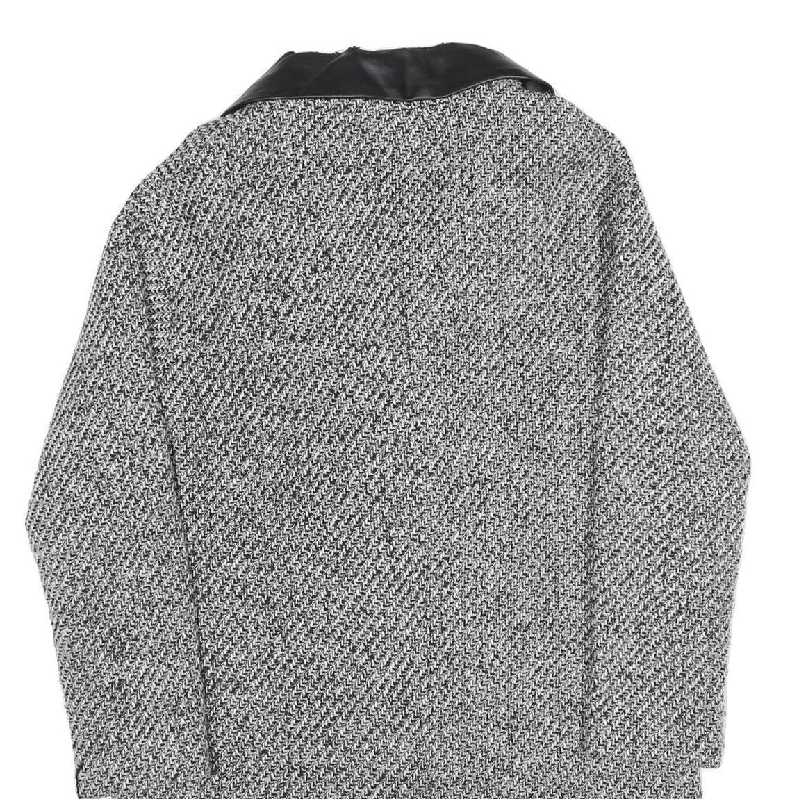 ANISTON Womens Black & White Wool Blend Button Jacket UK 14 Tweed Smart