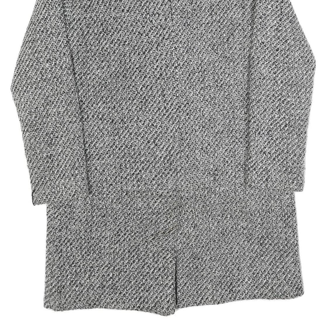 ANISTON Womens Black & White Wool Blend Button Jacket UK 14 Tweed Smart