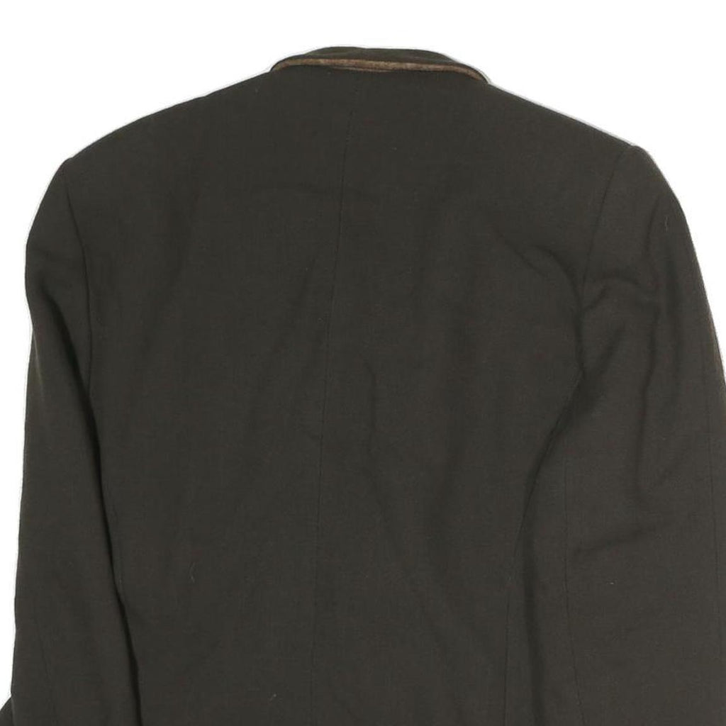 EMPORIO ARMANI Womens Black Button Cotton Blend Jacket M Plain Classic Tailored