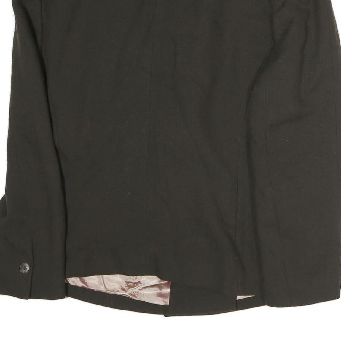 EMPORIO ARMANI Womens Black Button Cotton Blend Jacket M Plain Classic Tailored