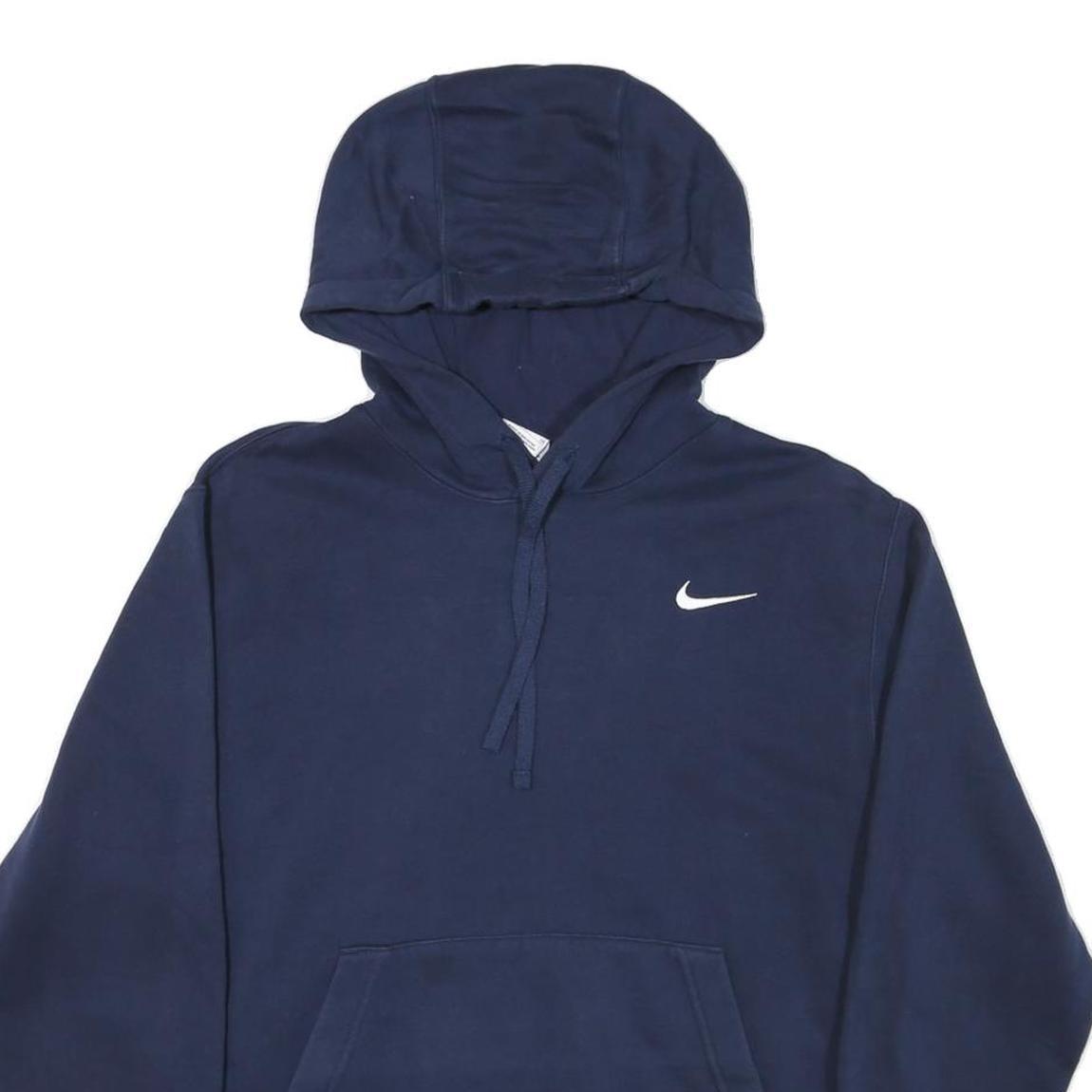 NIKE Mens Navy Hoodie S Cotton Blend Casual Pullover Sweatshirt