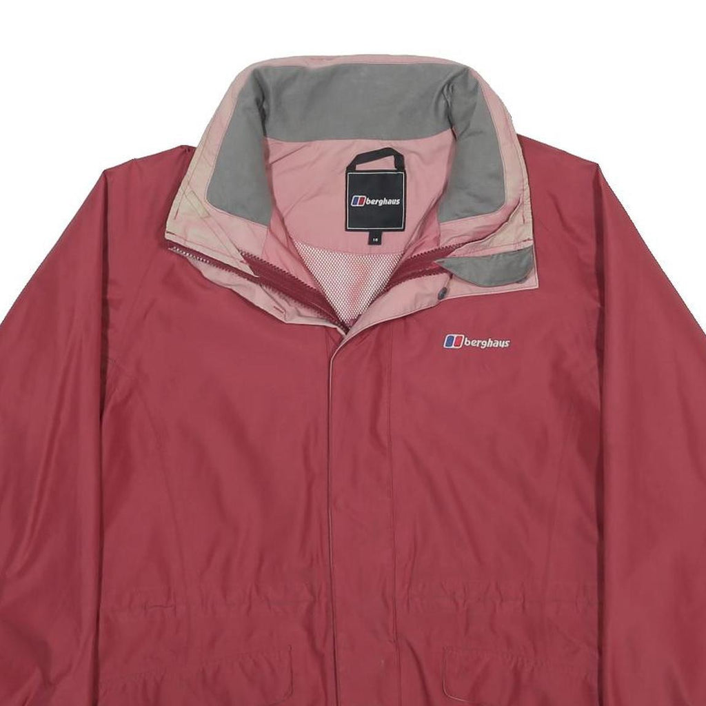 BERGHAUS Womens Red & Pink Outdoor Jacket UK 16 Polyester Zip Casual Waterproof