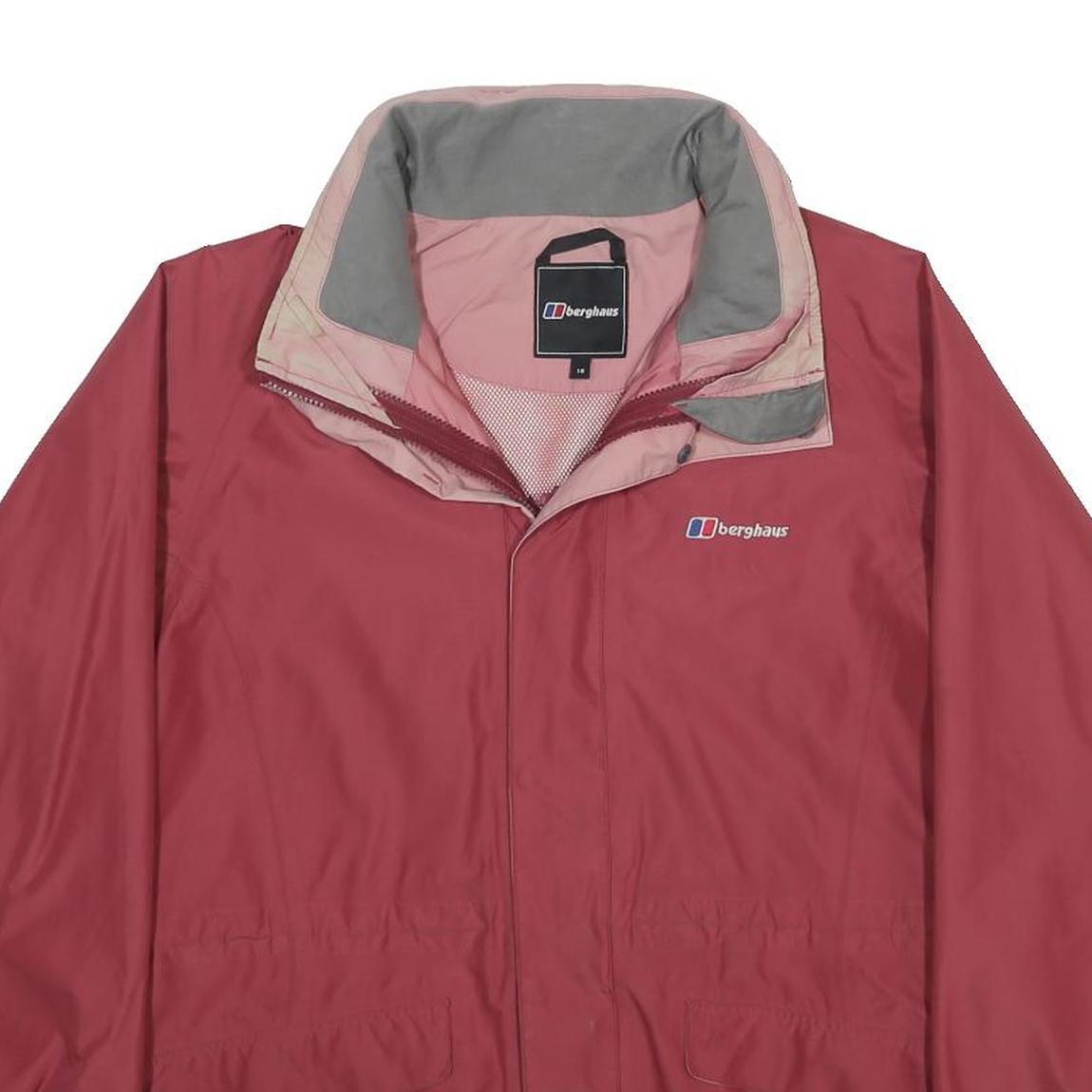 BERGHAUS Womens Red & Pink Outdoor Jacket UK 16 Polyester Zip Casual Waterproof