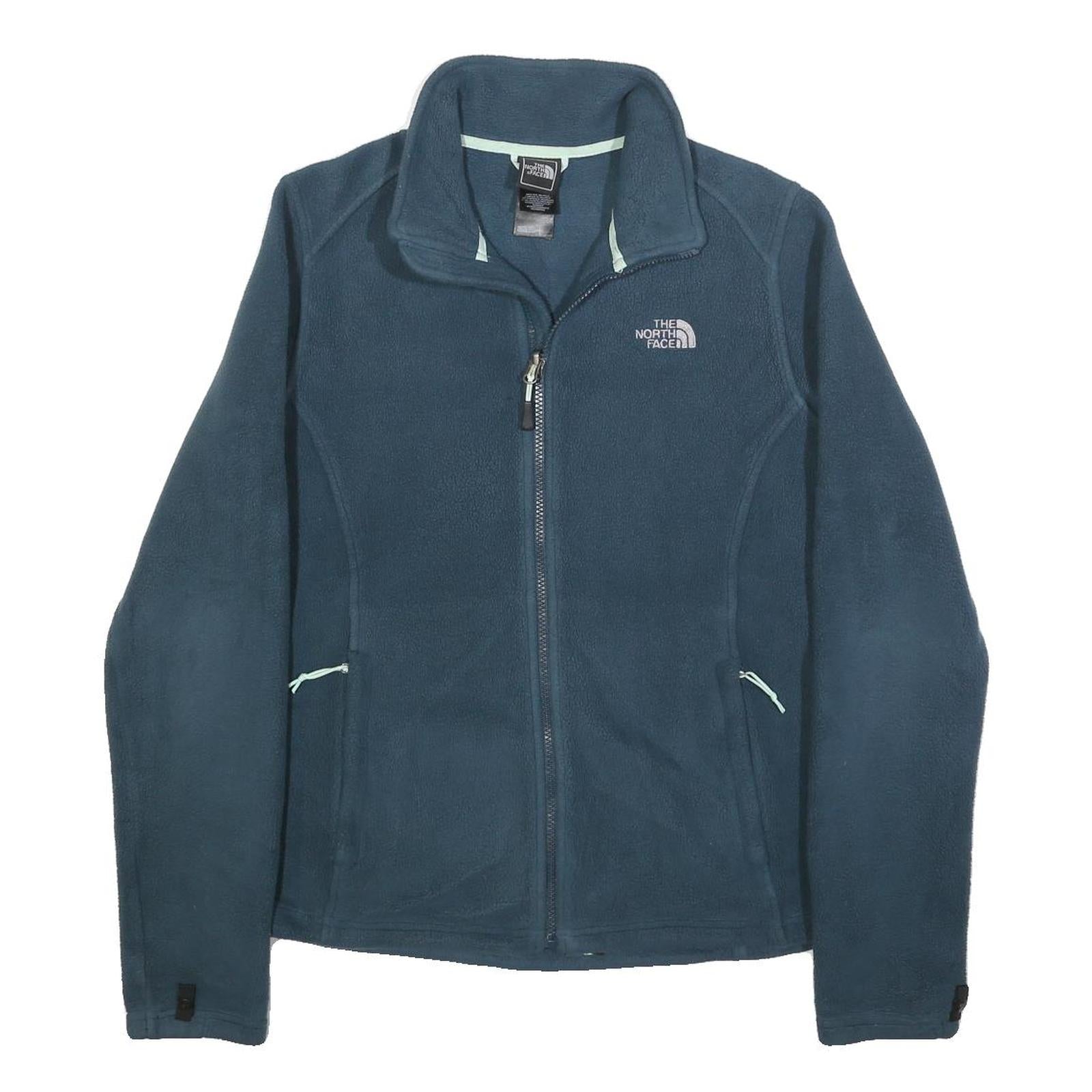 THE NORTH FACE Womens Blue Fleece Jacket M Polyester Zip Casual Outdoor