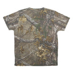 Mens Beige Camouflage T-Shirt L Short Sleeve Crew Neck Outdoor Nature