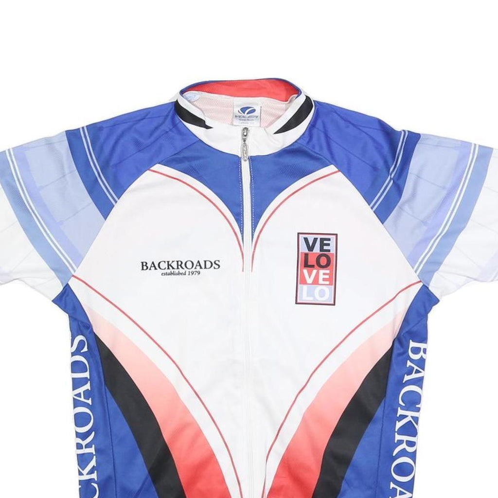 VOLER Mens Blue & Red Backroads Cycling Jersey L Short Sleeve Zip Neck