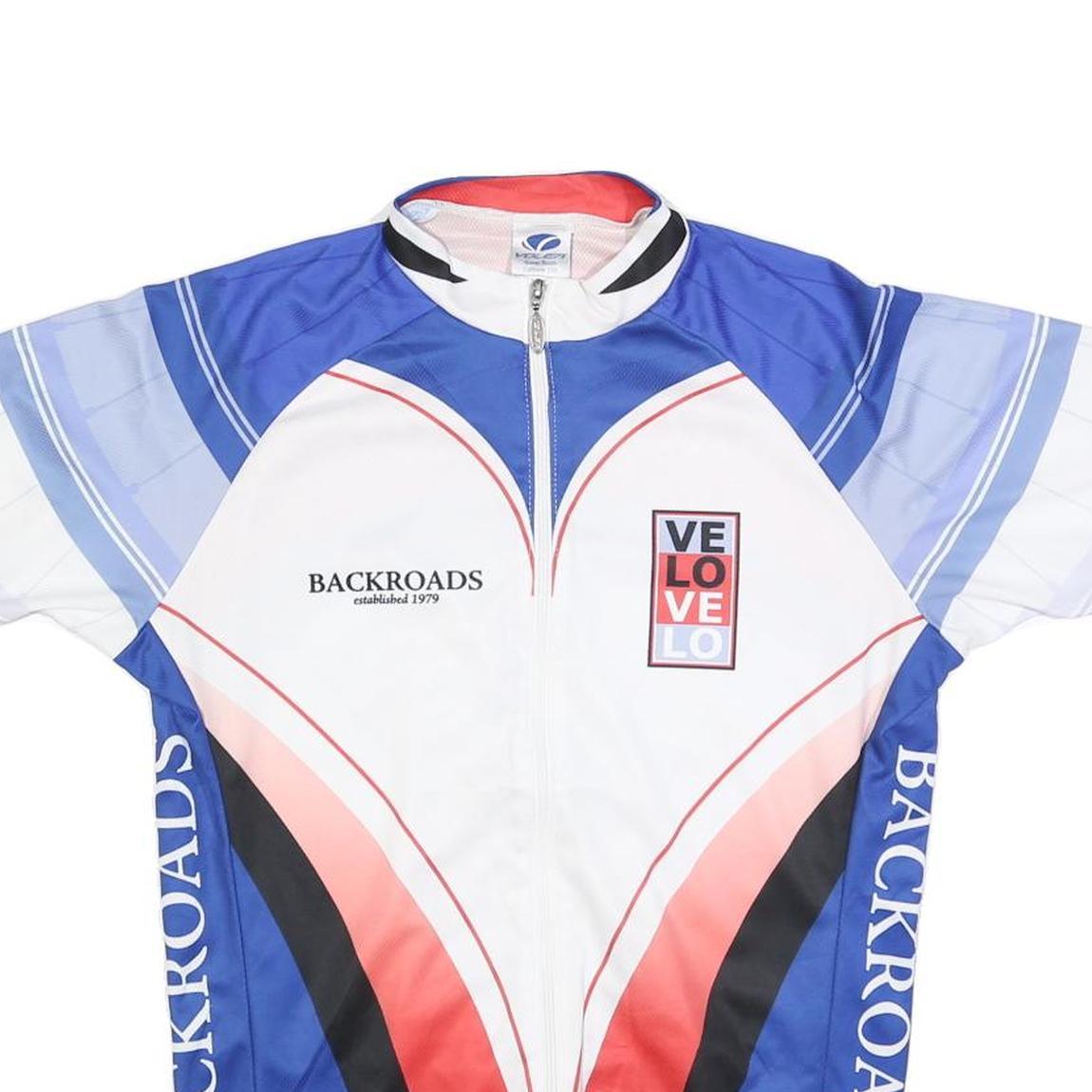 VOLER Mens Blue & Red Backroads Cycling Jersey L Short Sleeve Zip Neck