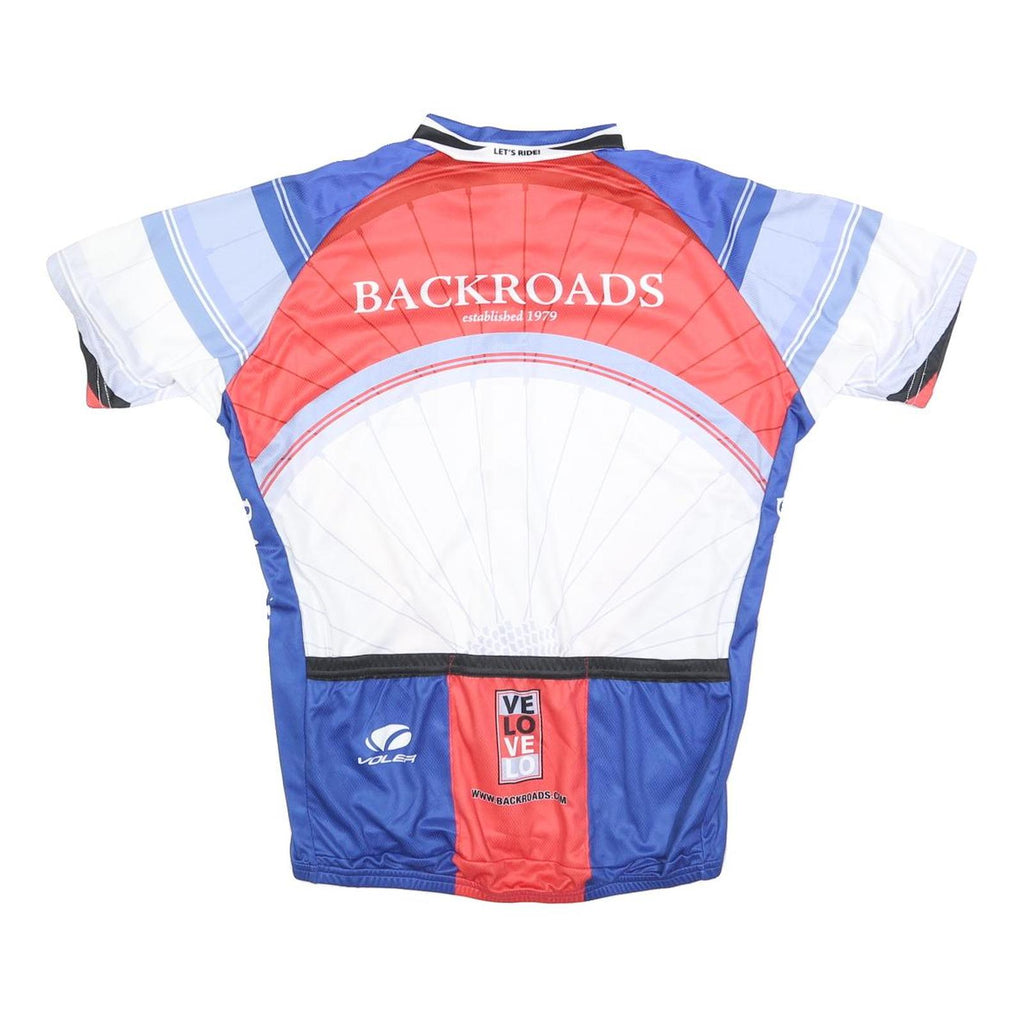 VOLER Mens Blue & Red Backroads Cycling Jersey L Short Sleeve Zip Neck